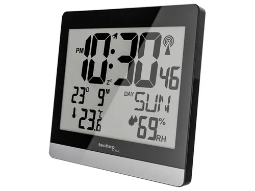 Digitale wandklok Technoline WS 8014 200x189x29mm zwart/zilver