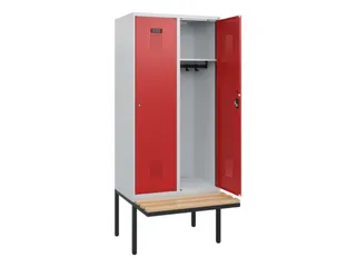 locker met bank,HxBxD 1950x800x815mm,2vak,vak B 400mm,cilinderslot - 1