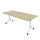 klaptafel,HxBxD 750x1800x700mm,hoekig,T-voet wit,ovale buis,blad eiken