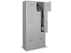 Vestiaire Z Tôle D'acier Hxlxp 1850x830x500mm 4compartiments Socle Po