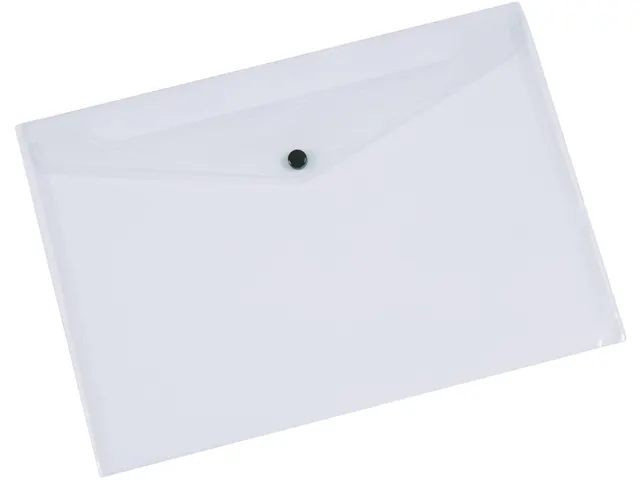 Documentenmap A5 PP 172 Micron Met Drukknopsluiting Transparant