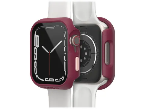 Case Eclipse Apple Watch Series 9/8/7 45mm bessen roze screenprotector