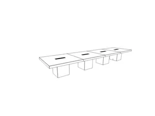 Vergadertafel Hxbxd 73x560x140cm Frame Kubusvormig Iep - 2