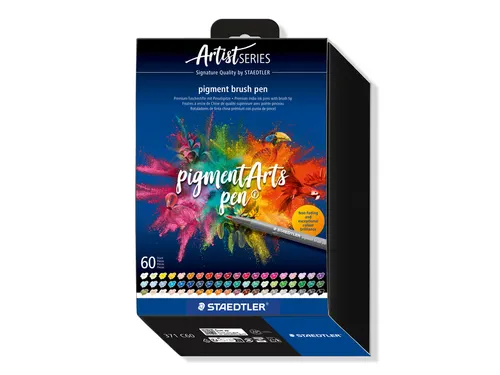 Brushpen Staedtler 371 PigmentArts viltstiften set à 60 kleuren