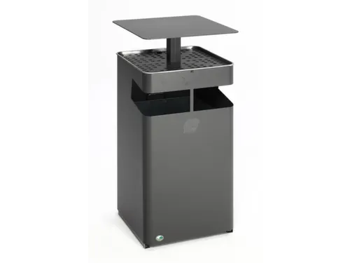 combi-asbak HxBxD 920x450x450mm afvalbak inhoud 72 liter ijzerkleurig