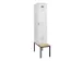 locker met bank,voor scheiding van kleding,HxBxD 2120x400x815mm,1vak