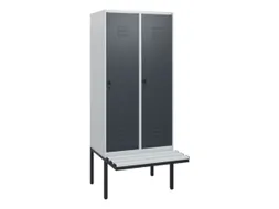 locker met bank,HxBxD 1950x800x815mm,2vak,vak B 400mm,draaigrendel