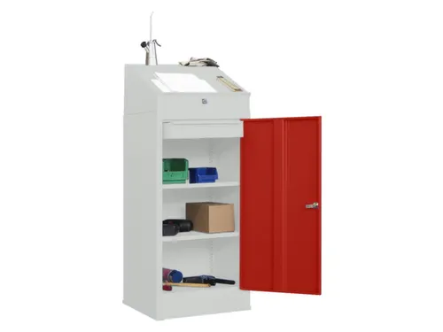 Lessenaarkast Staal Hxbxd 1095/1270x500x500mm Ral 7035 Front Ral 3000