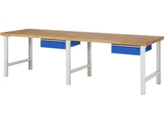 établi HxlxP 790-1140x3000x900mm plateau hêtre force 750kg