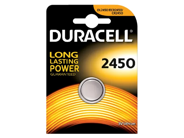 Batterij Duracell knoopcel 1x CR2450 lithium Ø24mm 3V-540mAh