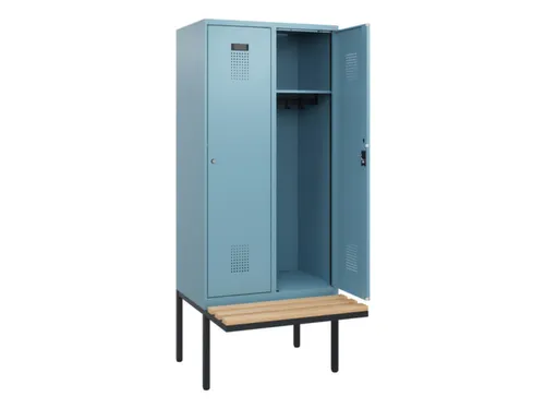 locker met bank,HxBxD 1950x800x815mm,2vak,vak B 400mm,cilinderslot