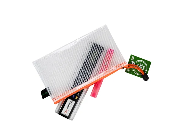 Trousse Foldersys EVA 120x220mm transparent zip orange fluo