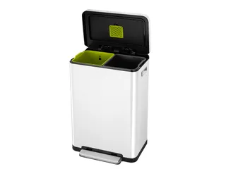 X-Cube recycling pedaalemmer Wit Mat RVS 20+20 Liter - 2