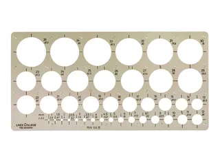 Cirkelsjabloon Linex 39 cirkels met inktvoetjes 1-35mm grijs - 1