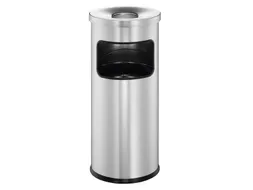 Metalen Afvalbak 17 Liter Met Asbak Metaal Zilver