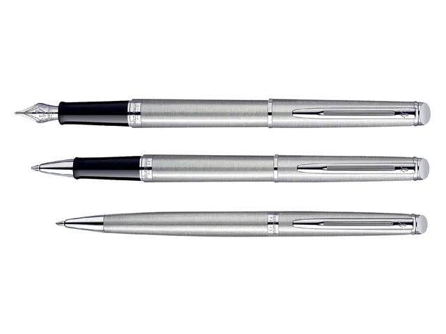 Rollerpen Waterman Hémisphère Stainless Steel CT Fijn Zwarte inkt