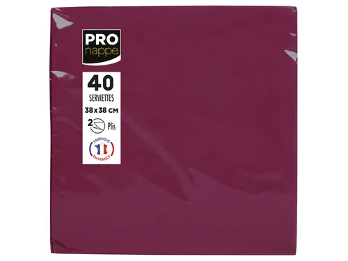 Servet Pronappe 1/4 vouw 2-laags 380x380mm 40 vel bordeauxrood