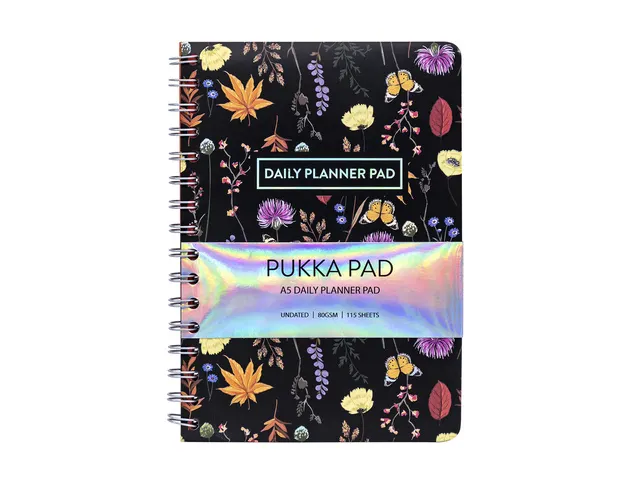 Dagplanner Pukka Pad Bloom A5 ongedateerd zwart