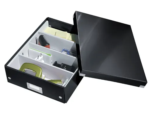 Sorteerbox WOW Click & Store 281x100x370mm zwart 85% gerecycled karton