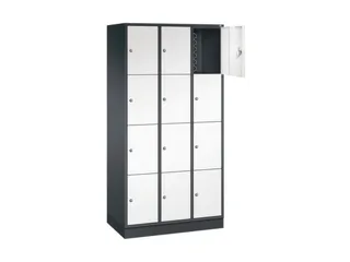 lockerkast,HxBxD 1950x920x500mm,3x4vakken,cil.-slot,sokkel - 1