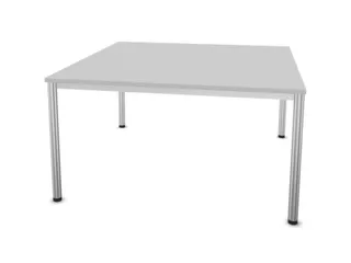 Vergadertafel 74x140x140cm vierkant 4voeten Aluzilver Mp-lichtgrijs - 1