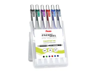 Gelschrijver Pentel BL77 Energel medium assorti etui à 6 stuks - 1