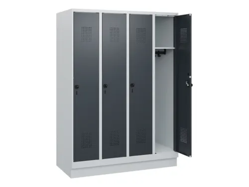 schoollocker,HxBxD 1630x1200x500mm,4vak,vak B 300mm,draaigrendel