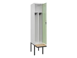 locker met bank,voor scheiding van kleding,HxBxD 2120x400x815mm,1vak