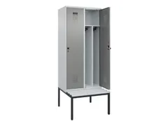 locker met bank,voor scheiding van kleding,HxBxD 2120x800x815mm,2vak