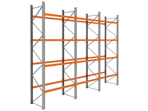 palletstelling,basis+2xaanbouw,HxBxD 4620x5875x1100mm,vakl. 3000kg