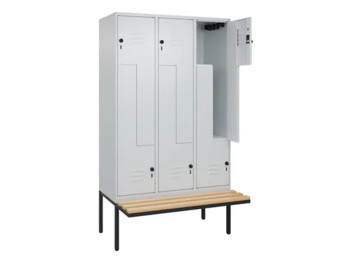 Z-garderobekast,HxBxD 2120x1200x815mm,6vak,vak B 400mm,draaigrendel