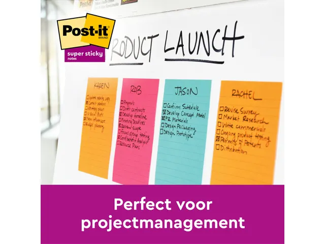 Memoblok 3M Post-it XL-LL Super Sticky 101mmx101mm groen met lijn 70 v