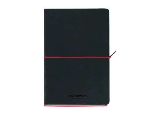 Notitieboek Aurora Tesoro A5 192blz lijn 80gr zwart rood