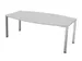 vergadertafel HxBxD 74x200x120cm vatvormig MP-lichtgrijs Alu 4voeten