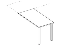aanbouwtafel,i.h.v.,HxBxD 720-840x600x600mm,MP-lichtgrijs