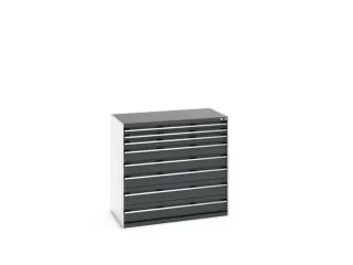 ladekast HxBxD 1200x1300x750mm 8laden romp RAL7035 front RAL7016 - 7