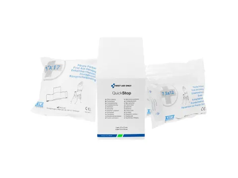 Compresses pour plaies First Aid Only Quickstop, boîte assortie de 3