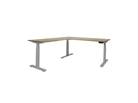 Elektrisch Hoekbureau Dextro Plus 180x160cm Frame Alu Havana Kersen