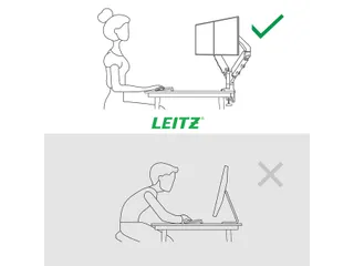 Monitorarm 2 Schermen Leitz Ergo ruimtebesparend dubbel grijs - 10