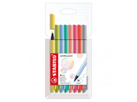 Viltstift STABILO pointMax 488/8 medium assorti pastel etui à 8 stuks