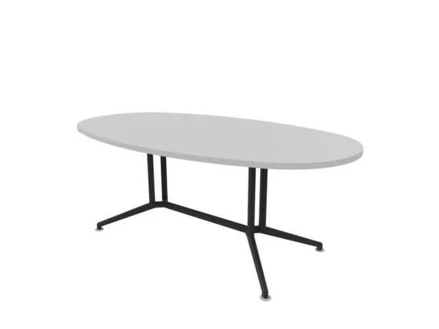 vergadertafel,HxBxD 740x2000x1100mm,ovaal,V-vormonderstel donkergrijs