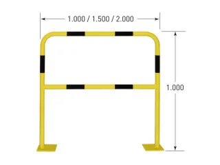 beschermbeugel,v. binnen,HxB 1000x1000mm,staal,geel/zwart - 6