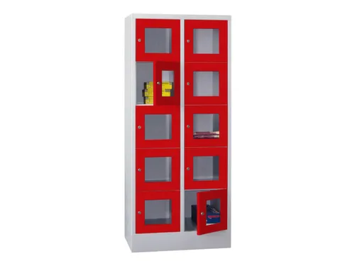 lockerkast,HxBxD 1850x800x500mm,2x5vakken,RAL7035,front RAL3000