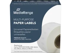 Labels alternatief DYMO 99012 zwart op wit 36x89mm 260 stuks