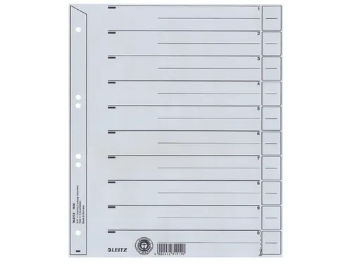 Scheidingsbladen Leitz A4 karton 200gr 6-gaats grijs