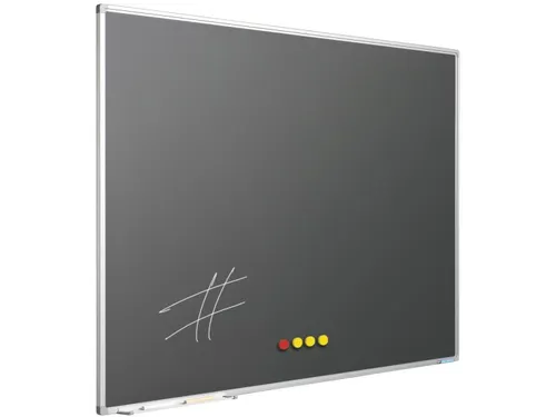 Krijtbord 90x120 cm Softline alu profiel 8mm grijs emaille