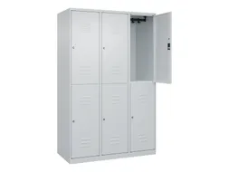 dubbeldekse locker,HxBxD 1850x1200x500mm,3x2vak.,vak B 400mm,cil.-slot