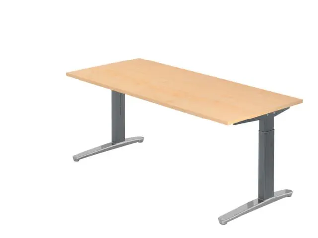 bureau à hauteur réglable HxlxP 680-850x1800x800mm panneau érable