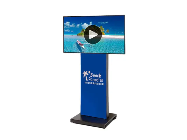 Support écran sur pied avec écran Samsung 50 inch QRM et textile