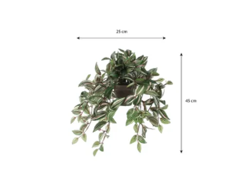 Kunstplant Mica Tradescantia hangend groen 45x25cm